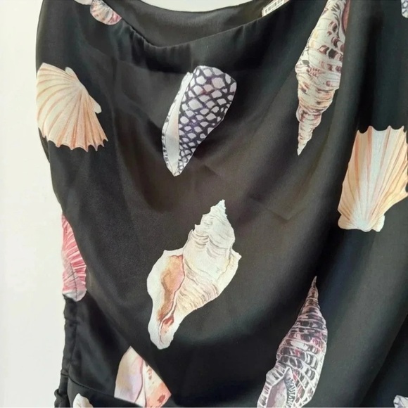 Show Me Your MuMu Kenz Mini Dress Seashell Mini Black Satin One Shoulder XS - Picture 12 of 15